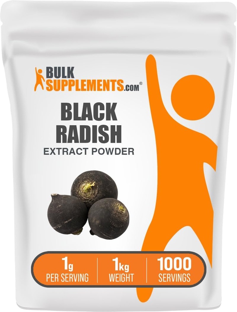 BulkSupplements.com Black Radish Extract Pulber - Hispaania Black Radish Supplement, Taimne täiendus - Vegan & Gluteenivaba, 1 g per Serving, 1 kg (2,2 naela) (Pakk 1)