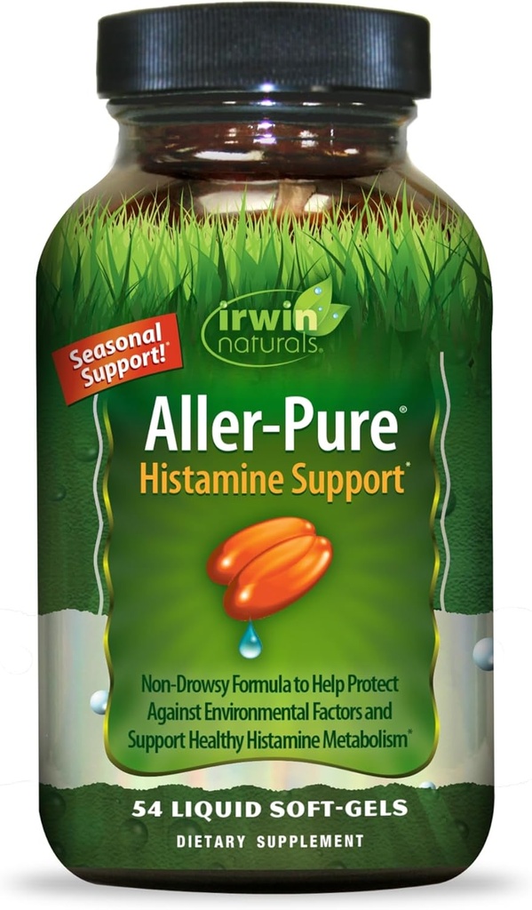 Irwin Naturals Aller-Pure - 54 Liquid Soft-Gels - Podpora histamín s Quercetin, luteolin & Rutin - Non-Drowsy Formula