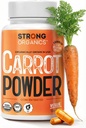 Organic Carrot Juice Powder Capsules – USA Grown, Raw Cold-Pressed – Beta Carotene for Eye Health, Skin & Immune Support – Whole Food Vitamin A – 120 Vegan Pullulan Capsules – Kosher, Non-GMO
