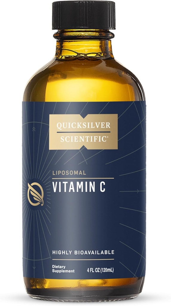 Quicksilver Scientific Liposomal 비타민 C - 1000mg 버퍼 액체 비타민 C 보충 - 면역 + 산화 방지제 지원 - 우수한 흡수를위한 Liposome - Vegan + Non-GMO (4oz / 120ml)