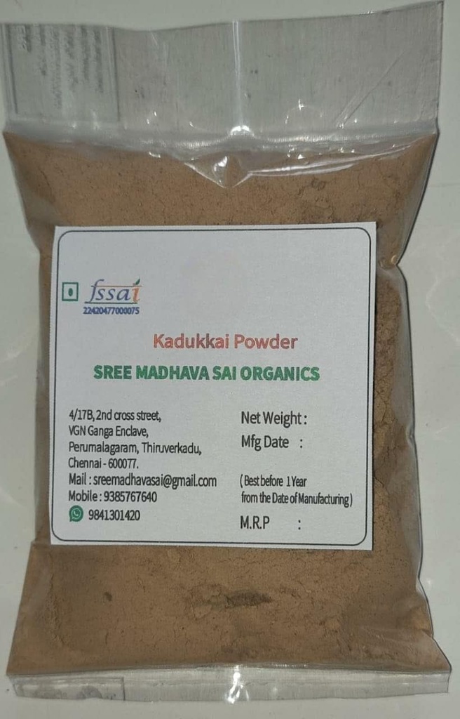 Kadukkai, Haritaki Powder for Eating,Drinking,ConstipationChurna, Weight Loss (100Gm) Dark Circles Herbal Hair Growth, Face and Skin.