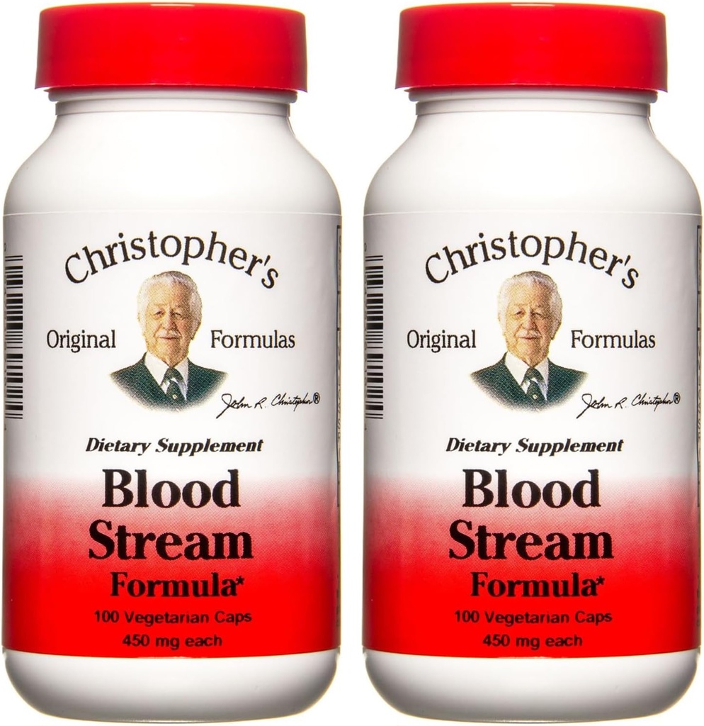 Christopher 's Original Formulas Blood Stream Formula - Blood Circulation Suplemen - Support Vein Elasticity, Clean & Pure Bloodstream - Pack of 2
