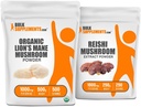BulkSupplements Organic Lions Mane Mushroom Extract + Reishi Mushroom Extract