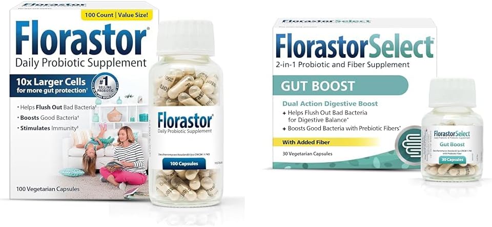 Florastor Probiotic Bundle for Digestion, Gut Health 