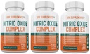 KRK SUPPLEMENTS 3 Bottles Nitric Oxide Complex 3500mg Per Serving L-Arginine HCL AAKG AKG Alpha Ketoglutarate Citrulline Malate 360 Total Capsules