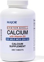 Major Oyster Shell Calcium met vitamine D3 500 mg/5 mcg (200 IE) - Dagelijks calciumsupplement - 300 tabletten (1 verpakking)