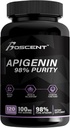 Apigenin Supplement 100mg from Chamomical Recember 120 - 98% ความบริสุทธิ์ - Apigenin Supplement for supplement, Muid, Cognition, Procatives, Procatives, Proctos - September, Not-GMOMO, no Flupers - 4-Month Profile