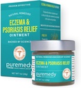 Puremedy Eczema & Psoriasis Relief Ointment All Natural Salve Soothes and Relives Symptoms of Dry Itchy Flaky Scratchy or Weepy Skin - 1 oz Jar