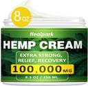 Healpark Natural Hemp Cream - 8.5 fl oz - עם Arnica,MSM, Turmeric, Menthol