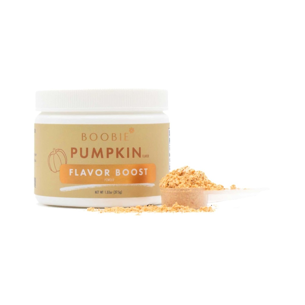 Boobie Body Flavor Boosts - Pareja con pólvoras de proteínas para apoyar la salud del Gut, el metabolismo y la energía - Hecho para mamás y embarazo con aceite de fibra prebiótica y MCT - Pumpkin (1.32oz, 1 Pack)