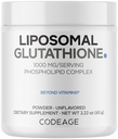 Codeage Liposomal Glutathione Powder - 1,000 mg Vegan Reduced L-Glutathione per Serving, Liposomal Delivery - 2-Month Supply - Unflavored - Phospholipid - Non-GMO Gluten-Free - 2.22 Oz