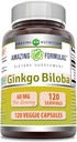 Formula harrigarriak Ginkgo Biloba 120 Mg gehigarri 120 kapsulak | Contain-era normalizatua 24% Ginkgo Flavone Glycosides | Non-GMO | Gluten Free | Made in USA