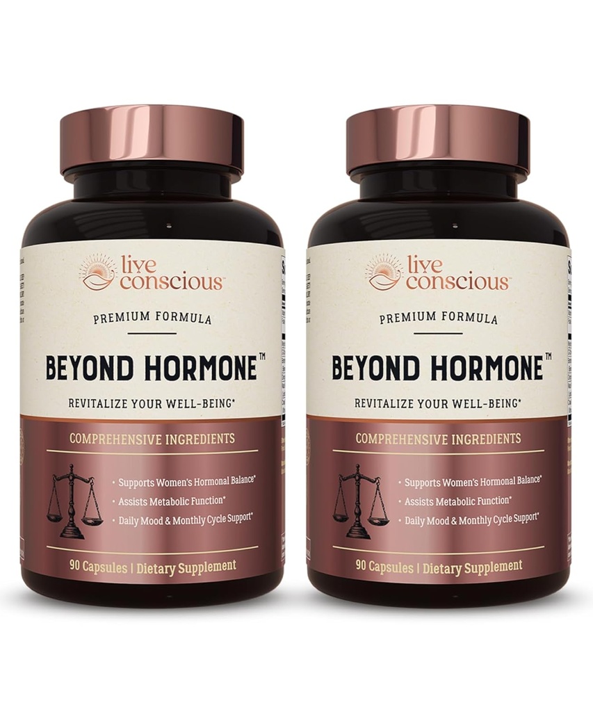 Live Conscious Beyond Hormone Daily Menopause & PMS dodatek - Presnovna podpora in zdravo estrogen Balance za ženske - Berberine, DIM, Chaste Tree Berry, Maca Root, Myo & D-Chiro-Inositol - 90 Ct.