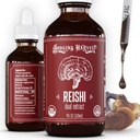 Hodgins Harvest Organic Reishi Mushroom Fruiting Body Extract Tincture - Extra Concentrated Dual Extract Supplement - Supports Heart Health & Wellness - USDA Organic Mushrooms - 4 oz