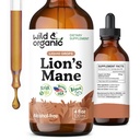Wild & Organic Lions Mane Liquid Drops - Brain & Focus Support - Lion's Mane Mushroom Supplement - Hericium Erinaceus Mushroom Drops - Mix with Powder - Sugar & Alcohol-Free Extract Tincture - 4 oz