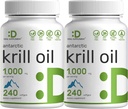 DEAL APPARAAT 2 Pack Antarctische Krillolie, 1000mg per portie, 480 Softgels 