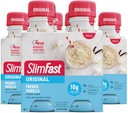 SlimFast Meal Replacement Shake, Prancis Vanilla, 10g of Ready to Drink Protein, 11 Fl. Oz Bottle, 4 Count (Paket 3) (Packing May Vary)