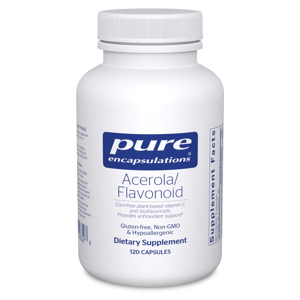 Pure Encapsulations Acerola/Flavonoid | Corn-Free, Plant-Based Vitamin C and Bioflavonoid | 120 Capsules*