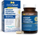 Daily Nouri Weight Support Probiotic for Women ' Men tención Asistencia Gestión de peso saludable, metabolismo, Digestión " Gut Health TEN 3 Estrados clínicos + Vegan Omega Oil TEN 30-Day Supply