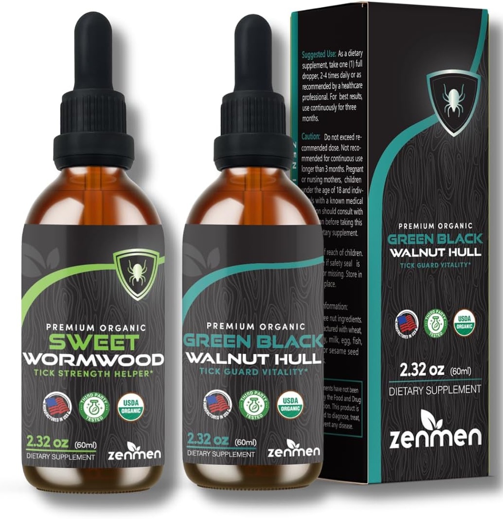 Zenmen Green Black Walnut Wormwood Complex - Black Walnut Wormwood Tincture Liquid Extract - Chroń swoje zdrowie naturalnie 124; 60 Dni dostaw