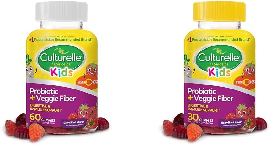 Məhsullar Daily Probiyotik + Veggie Fiber Gummies (60 & 30 Count) - Berry Flavor, Digestive & Immune Health Support