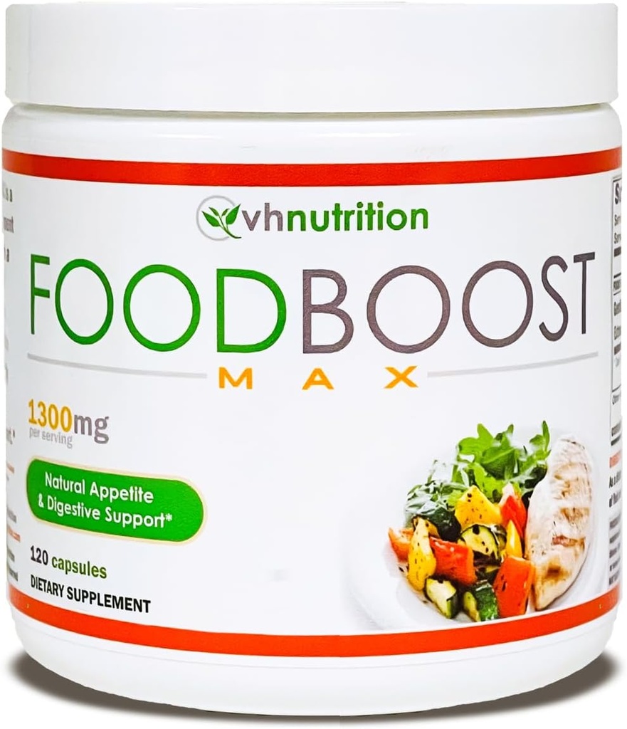 VH Toitumine | FoodBoost MAX | 1300mg isu stimuleeriv * Kaalutõusu pillid * meestele ja naistele | Formuleeritud genti, kukla, apteegitilliga | 120 kapslit