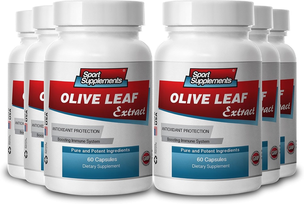 Suplimente Sport Olive Leaf Extract puternic antioxidant, Sistemul imunitar Sănătate 500mg (6 Sticle, 360 Capsule)