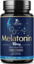 Melatonin 10 mg Fast opløsning, Melatonin Kosttilskud til rolig søvn, Naturlig søvn Support til voksne, Ekstra styrke Strawberry- Flavored Tablets, Sugar Free, 120 Tablets, 120 Day Supply