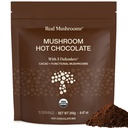 Real Mushrooms Organic Hot Chocolate Mix with Reishi, Turkey Tail, Chaga, Shiitake, Maitake – Cacao Powder Organic Mushroom– 5 Defenders Mushroom Cacao Powder, Vegan, Gluten-Free, 15 Servings