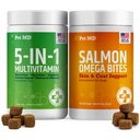 Pet MD Salmon Omega Bites + 5in1 Multivitamin Softchews