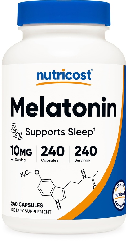 Nutricost Melatonin 10mg, 240 Capsules, Non-GMO & Gluten Free