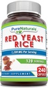 Pure Naturals Red Yeast Rice 1200 Mg per Serving, 240 Kapsle dodatek 124; Non- GMO CLANE124; Gluten Free CLANE124; Made in USA