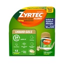 Zyrtec 24-Hour Allergy Relief Liquid Gels, 10 mg Cetirizine HCl, 12 ct | Indoor & Outdoor Allergy Medicine, Antihistamine Capsules for All-Day Relief, Runny Nose, Sneezing, Itchy Eyes