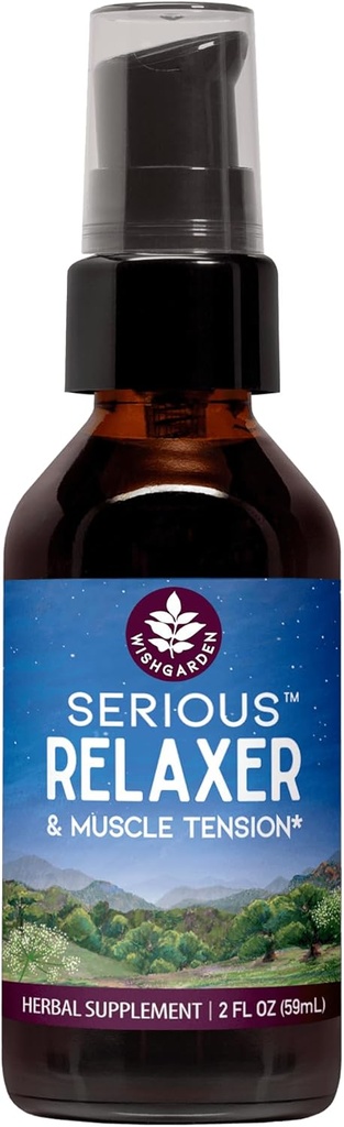 WishGarden Herbs - Serious Relaxer, Organic Herbal Muscle Relaxer Supplement, stöder lättnad från muskelspänning och ömma muskler (2 Ounce Pump)