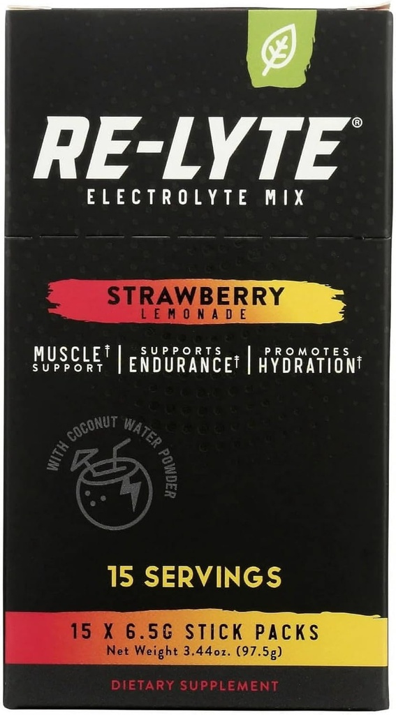Re-Lyte Electrolyte Drink Mix Strawberry Lemonade 15 Servings Packets 3.44 oz.