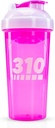 310 Nutrition Protein Shaker Bottle - Durable Blender Bottle Shaker for Meal Replacement Protein Powders, Lemonade Mix, And Pre Workout - BPA-Free & Dishwasher Safe Mixer Cup - Pink