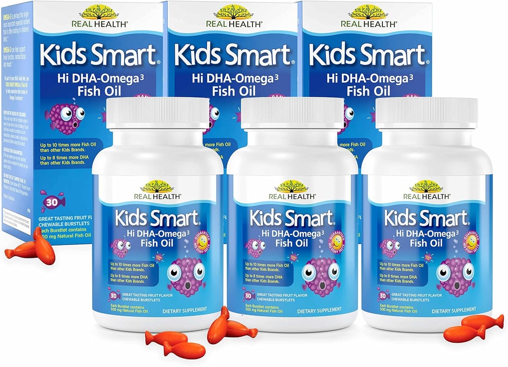 Real Health Bioglan Kids Smart Omega 3 Fish Oil, 30 Burstlets Chewable