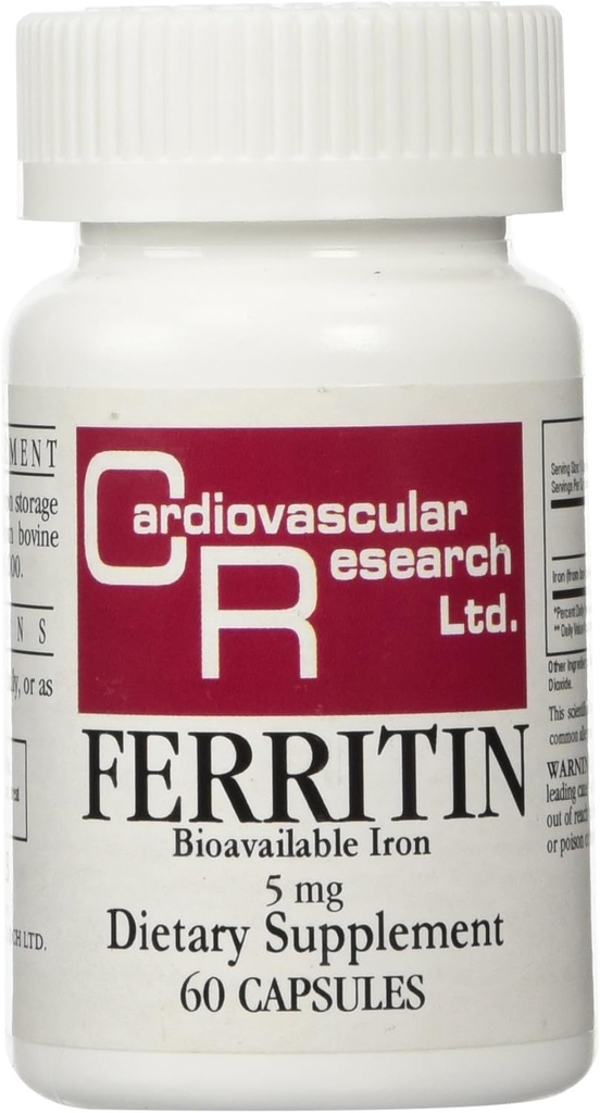 Cardiovascular Research Ferritin Maximum Absorption Eisen Ergänzung 1-Pack, 01-Cream,60 Kapseln