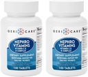 GeriCare Nephro Vitamin C & B Complex Tablets, 100 Count – Daily Kidney Health & Energy Support, Immune System Boost, Antioxidant Protection & Metabolism Support (Pack of 2)
