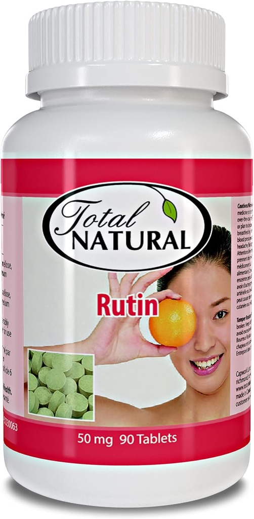 Rutina 50mg 90 comprimidos [1 botella], axuda a absorber e usar vitamina C, saúde vascular mellorada, atención á visión