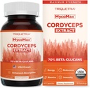 Extracto de cogumelos orgánicos - 70% Beta Glucans - niveis de nutrientes activos máis altos, cápsulas de potência Max, extracto de ultrasóns de EUA - performance, inmunidade e enerxía - 60 cápsulas
