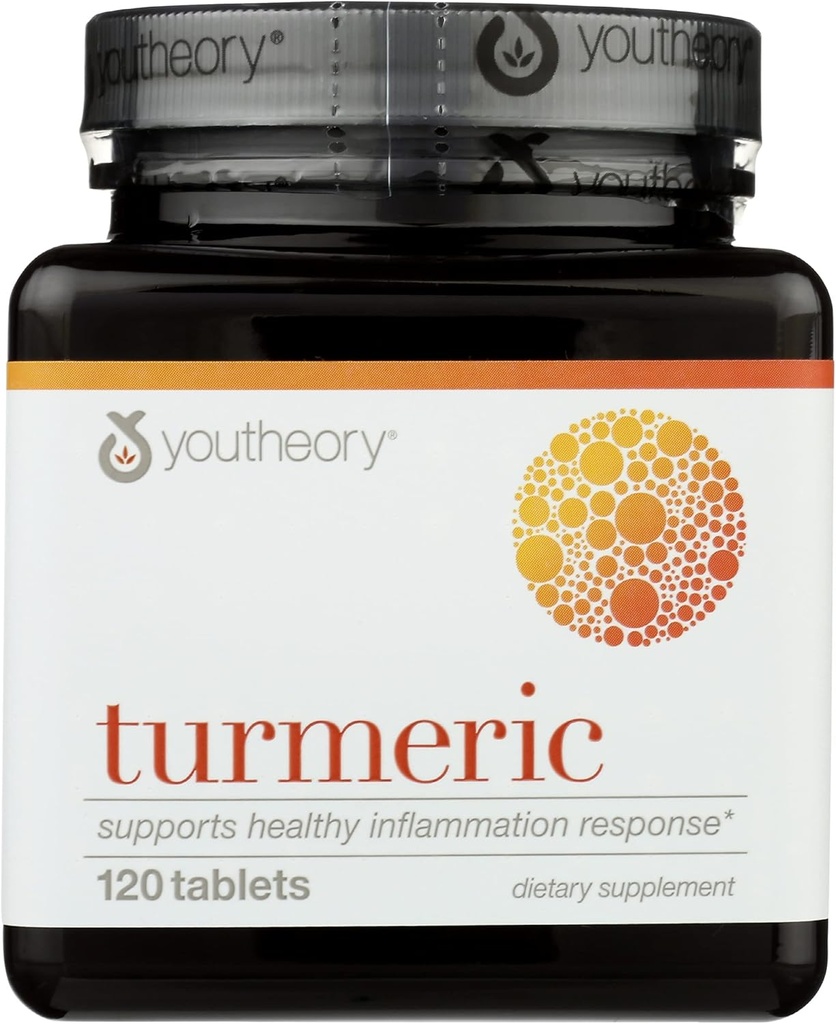 Youteory Turmeric Napredni prehranski dodatek, Podpira zdravo vnetje odziv, 120 tablet