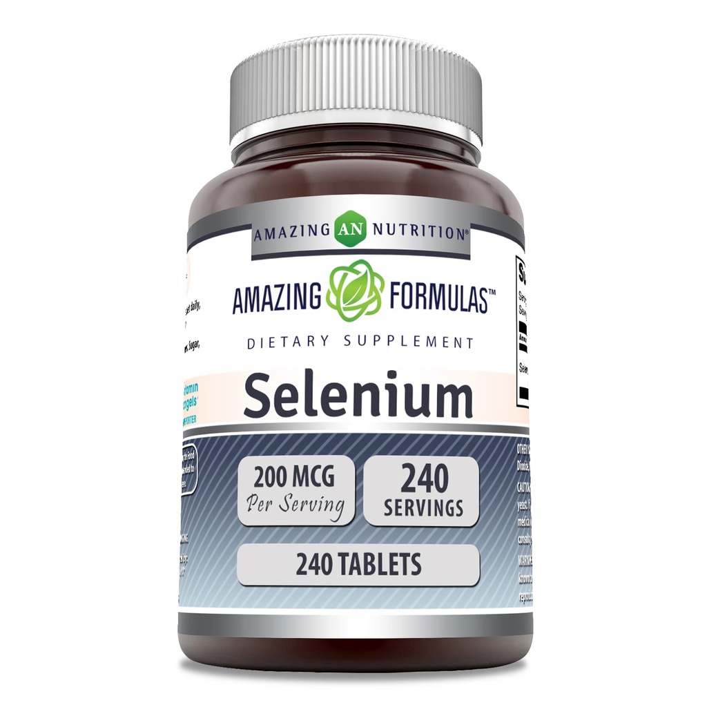 Amazing Formulas Selenium 200 Mcg | Tablets Supplement | Non-GMO | Gluten-Free | Made in USA (1 Pack | 240 Count)