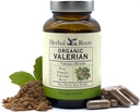 Bylinné korene Pure Organic Valerian Root Kapsule - 900 mg - Non-Habit Tvorba bez melatonínu, non-GMO - 60 Gróf Vegan Kapsule, Bylinné doplnky