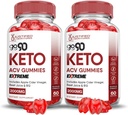 Laboratorios Xustificados (2 Pack Go 90 Keto ACV Gummies Extreme 2000MG Go90 Keto Gummies Apple Cider Vinegar Formulado con Ps Beet Juice Powder B12 Vegan Non GMO 120 Gummys