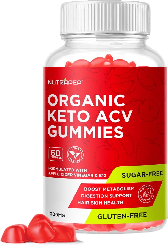 Organic Keto ACV Gummies - Nemokamas ir nemokamas Apple Cider Actas Priedas moterims (1000MG)