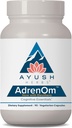 Ayush Herbs AdrenOm - Ayurvedic Adrenal and Stress-Support Addition for Women & Men, Ashwagandha & Eleuthero to support Adrenal Balance, Cognitive Function & Colve - 90 Вегетариански капсули (1 Count)