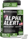 Alpha Alarm – Veteranski lastni možganski dodatki za spomin in fokus – Testirana tretja stran, Mlekarna & Gluten-free Nootropic Memory Supplements - 60 Veggie kapsule