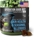 OG.B. Operasi Good Boy - SRE: Skin / Coat / Allergy Suplemen untuk Pets - 90 Count Soft Chews - 12.7 oz - Made Natural Ingreations - Veteran Owned