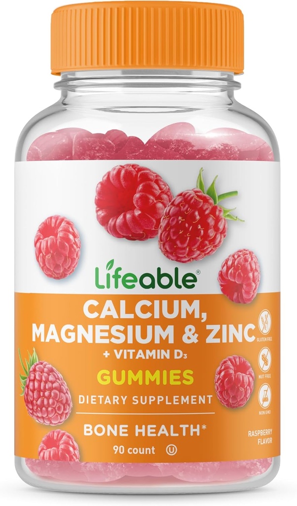 Elinkelpoinen kalsium Magnesiumsinkki D3-vitamiinin kanssa Gummies ... Suuri maku Kalsium Magnesiumsinkki D3 täydennysosa ... hampaat ja luut terveys... Kalsium Gummies aikuisille... 90 Gummies